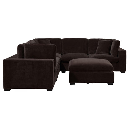  Coaster Furniture Lakeview 551464-SETA 5 pc Upholstered Modular Sectional Sofa - Dark Chocolate IMAGE 2