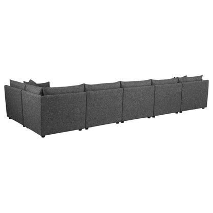 Coaster Furniture Sasha 551681-SET 6 pc Upholstered Modular Sectional - Barely Black IMAGE 7