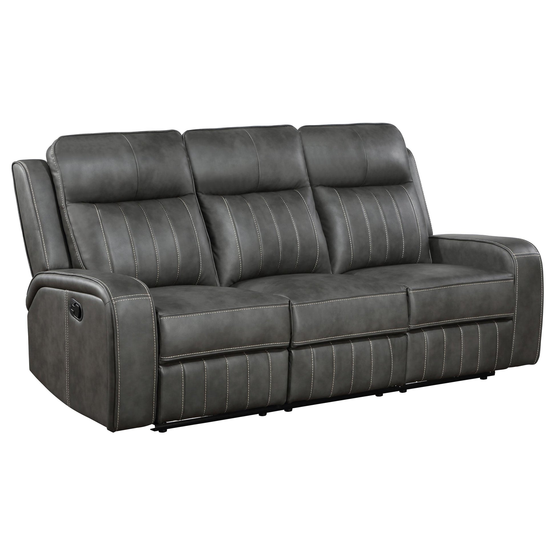 Coaster Furniture Raelynn 603191 Upholstered Track Arm Motion Sofa - Grey IMAGE 1