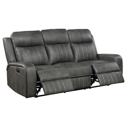 Coaster Furniture Raelynn 603191 Upholstered Track Arm Motion Sofa - Grey IMAGE 3