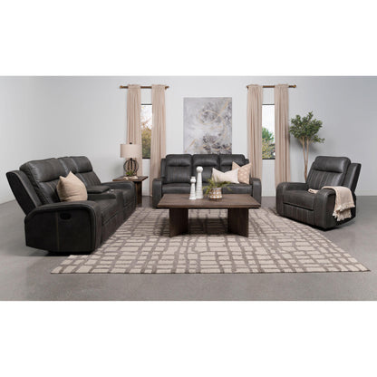 Coaster Furniture Raelynn 603192 Upholstered Track Arm Motion Loveseat - Grey IMAGE 8