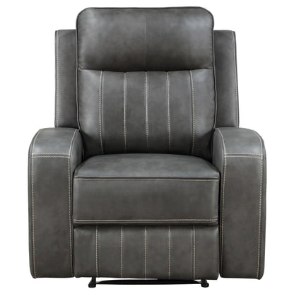  Coaster Furniture Raelynn 603193 Upholstered Track Arm Recliner - Grey IMAGE 5