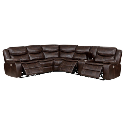 Coaster Furniture Sycamore 610200P Upholstered Power Reclining Sectional Sofa - Grey IMAGE 5