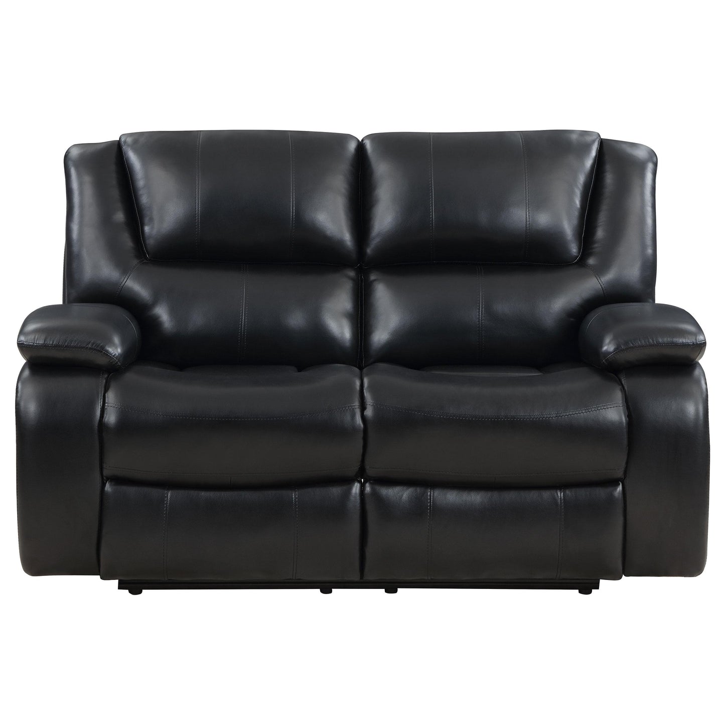 Coaster Furniture Camila 610245 Upholstered Motion Reclining Loveseat - Black IMAGE 5