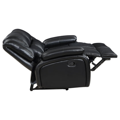 Coaster Furniture Camila 610245 Upholstered Motion Reclining Loveseat - Black IMAGE 7