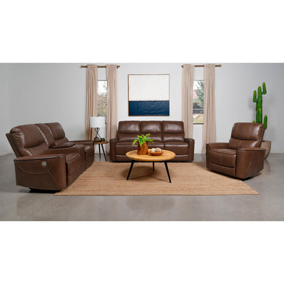  Coaster Furniture Greenfield 610266P Upholstered Power Recliner Chair - Saddle Brown IMAGE 8