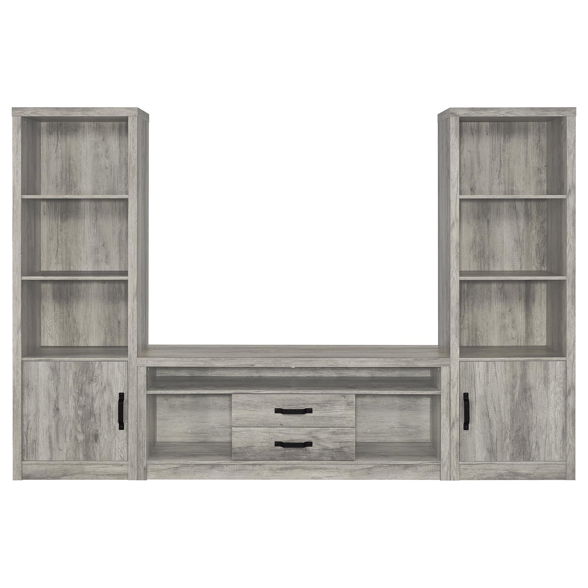 Coaster Furniture Burke 701024-SET 3-Piece Entertainment Center - Grey Driftwood IMAGE 1