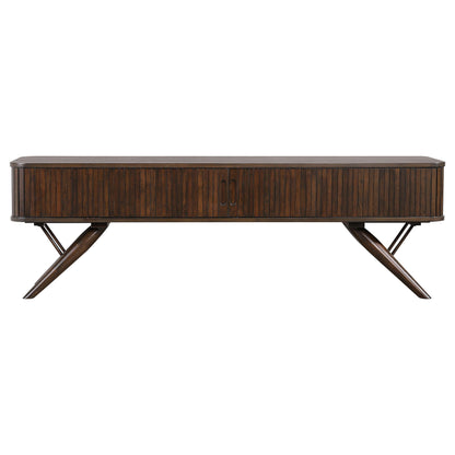 Coaster Furniture Valna 701713 Wood 71" TV Stand with Sliding Doors - Walnut IMAGE 4