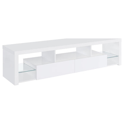 Coaster Furniture Jude 704251-SET 3-Piece Entertainment Center with 71" TV Stand - White High Gloss IMAGE 2