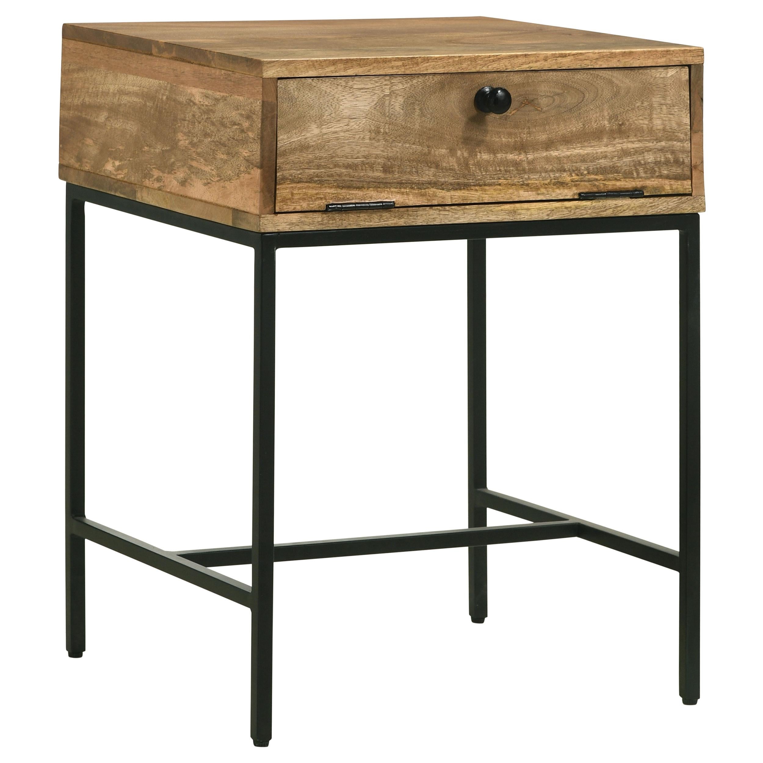Coaster Furniture Stephie 704697 Rectangular Side End Table with Storage - Honey Brown IMAGE 1