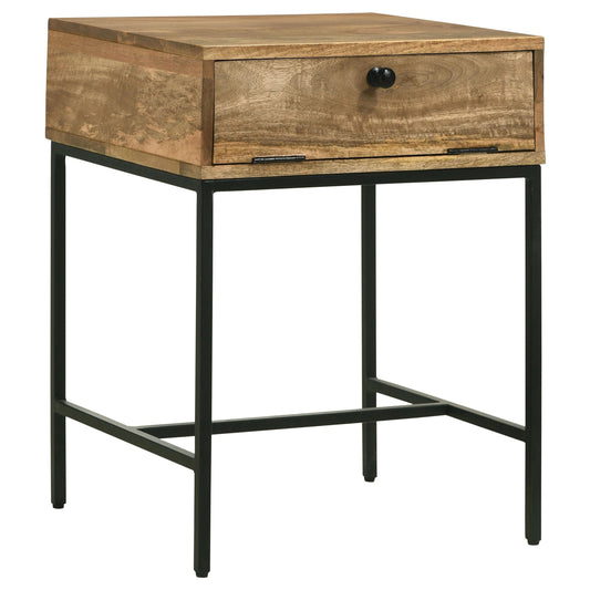 Coaster Furniture Stephie 704697 Rectangular Side End Table with Storage - Honey Brown IMAGE 1