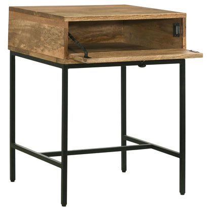 Coaster Furniture Stephie 704697 Rectangular Side End Table with Storage - Honey Brown IMAGE 4