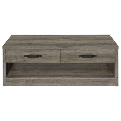 Coaster Furniture Felix 707728 2-Drawer Engineered Wood Coffee Table - Grey Driftwood IMAGE 4