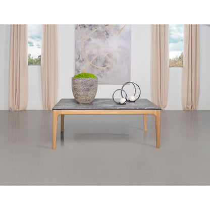 Coaster Furniture Polaris 707858 Rectangular SmartTop Coffee Table - Grey and Light Oak IMAGE 2