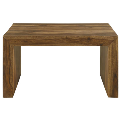  Coaster Furniture Odilia 708418 Square Solid Wood Coffee Table - Auburn IMAGE 3