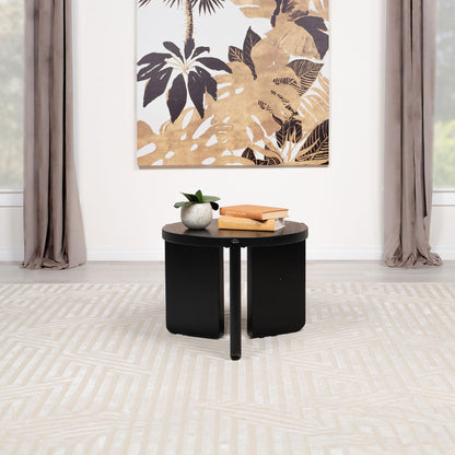  Coaster Furniture Cordova 709677 Round Solid Wood End Table - Black IMAGE 2