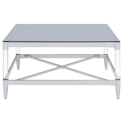 Coaster Furniture Lindley 709728 Square Tempered Mirror Acrylic Coffee Table - Chrome IMAGE 5