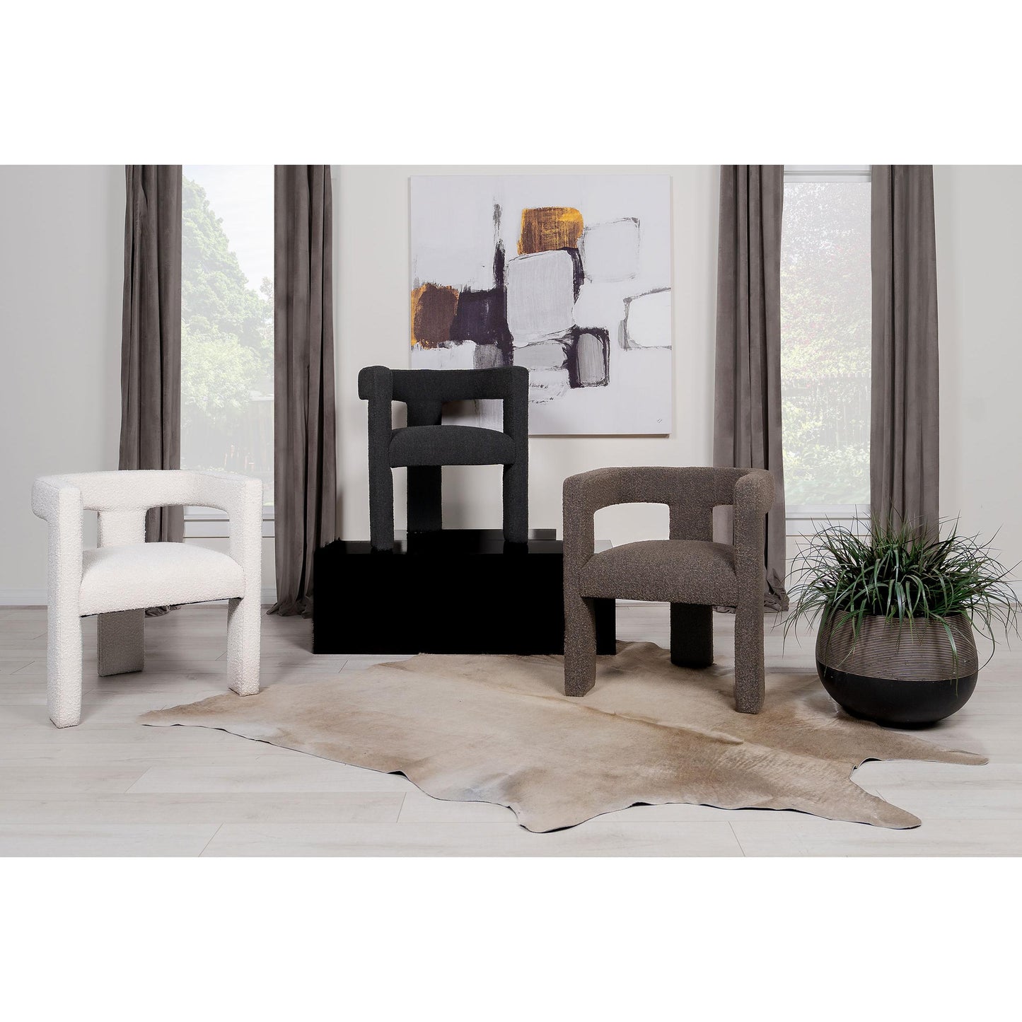  Coaster Furniture Petra 902881 Boucle Upholstered Accent Side Chair - White IMAGE 8