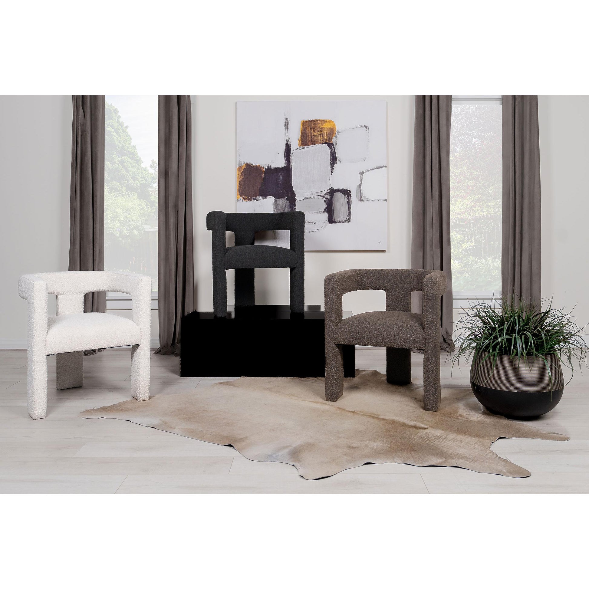  Coaster Furniture Petra 902881 Boucle Upholstered Accent Side Chair - White IMAGE 8