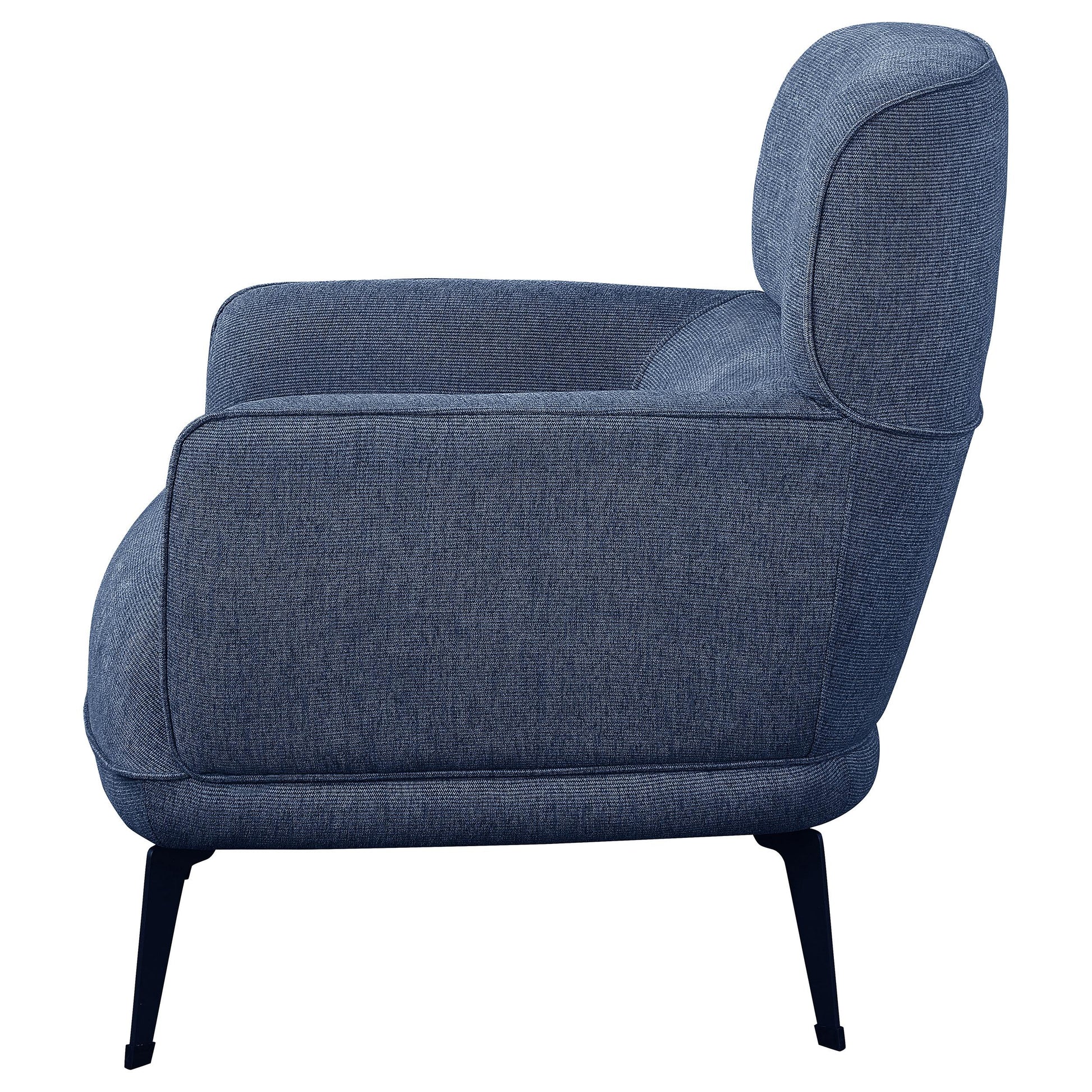 Coaster Furniture Andrea 903083 Upholstered Crecent Arm Accent Chair - Blue IMAGE 5