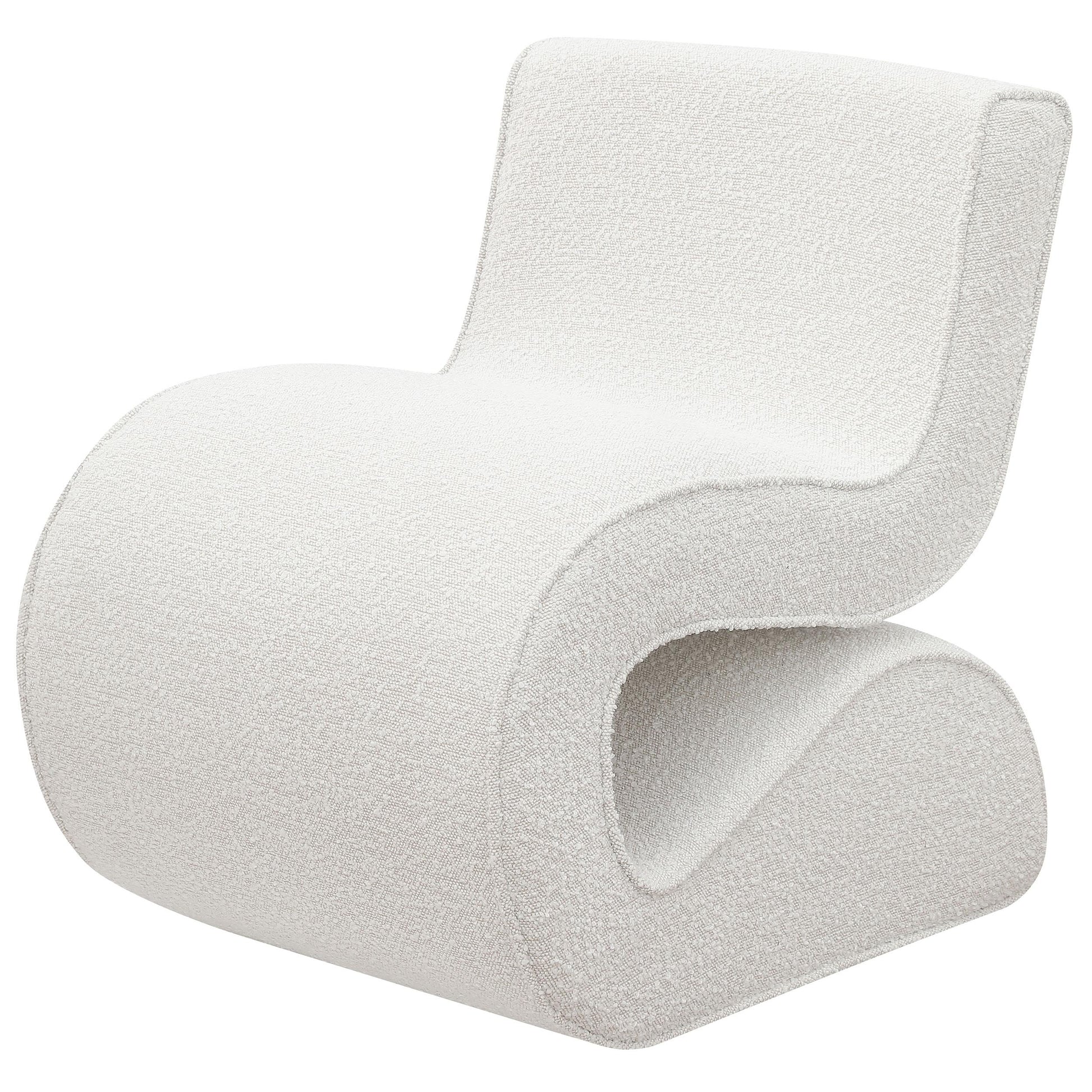 Coaster Furniture Ronea 903154 Boucle Upholstered Armless Curved Chair - Cream IMAGE 4