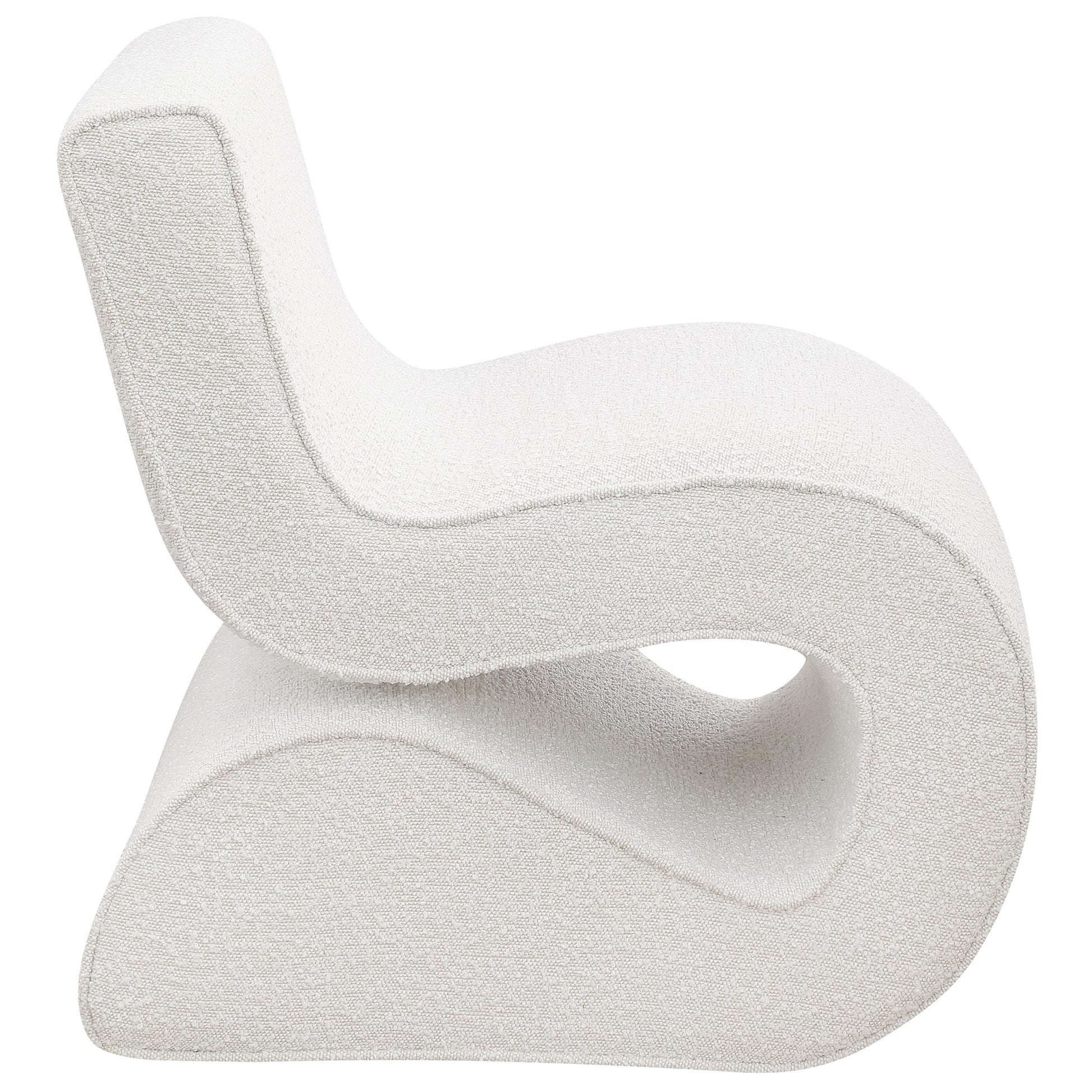 Coaster Furniture Ronea 903154 Boucle Upholstered Armless Curved Chair - Cream IMAGE 8