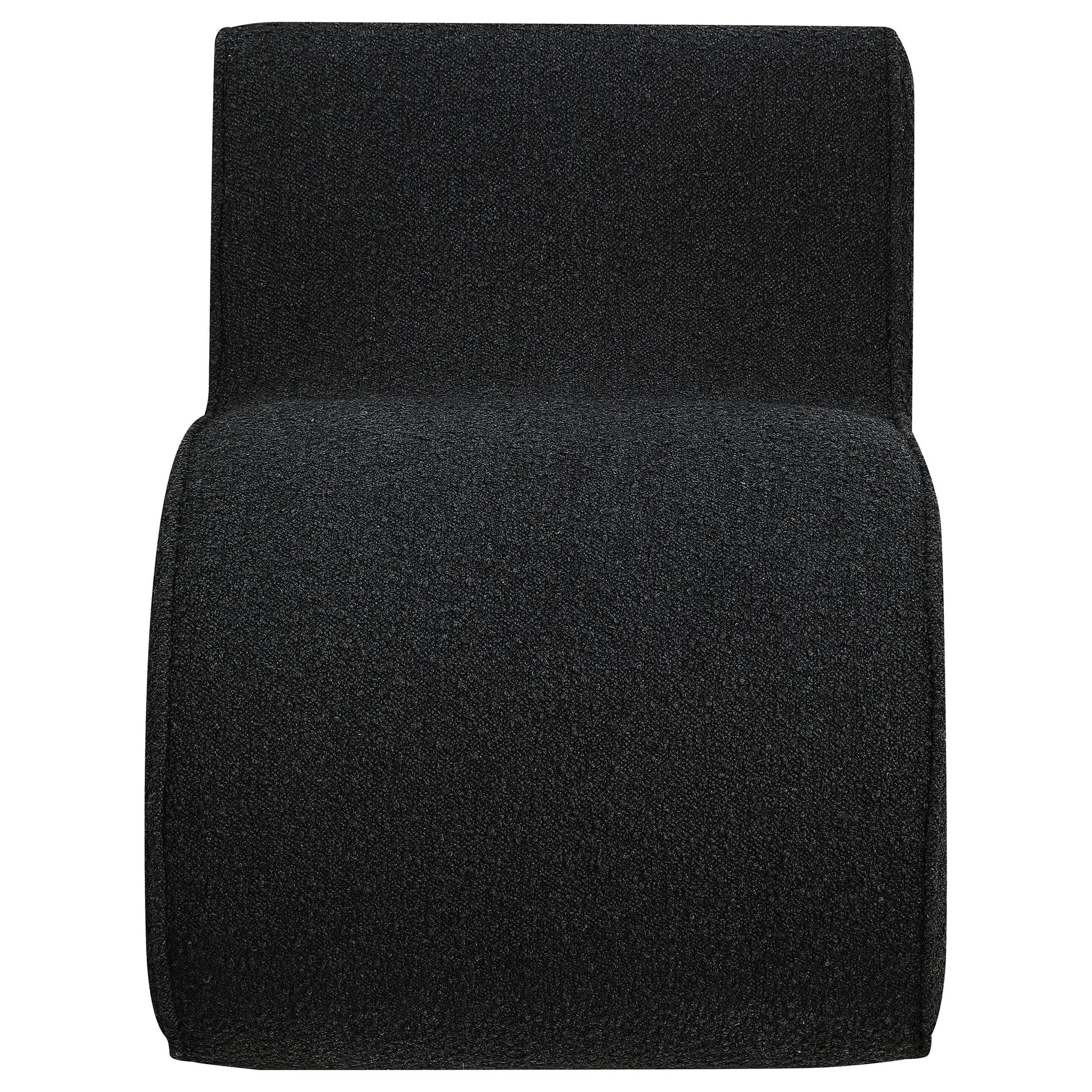 Coaster Furniture Ronea 903155 Boucle Upholstered Armless Curved Chair - Charcoal IMAGE 3