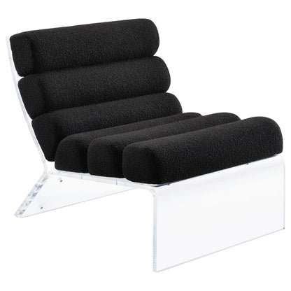  Coaster Furniture Serreta 903162 Boucle Upholstered Armless Acrylic Chair - Black IMAGE 1