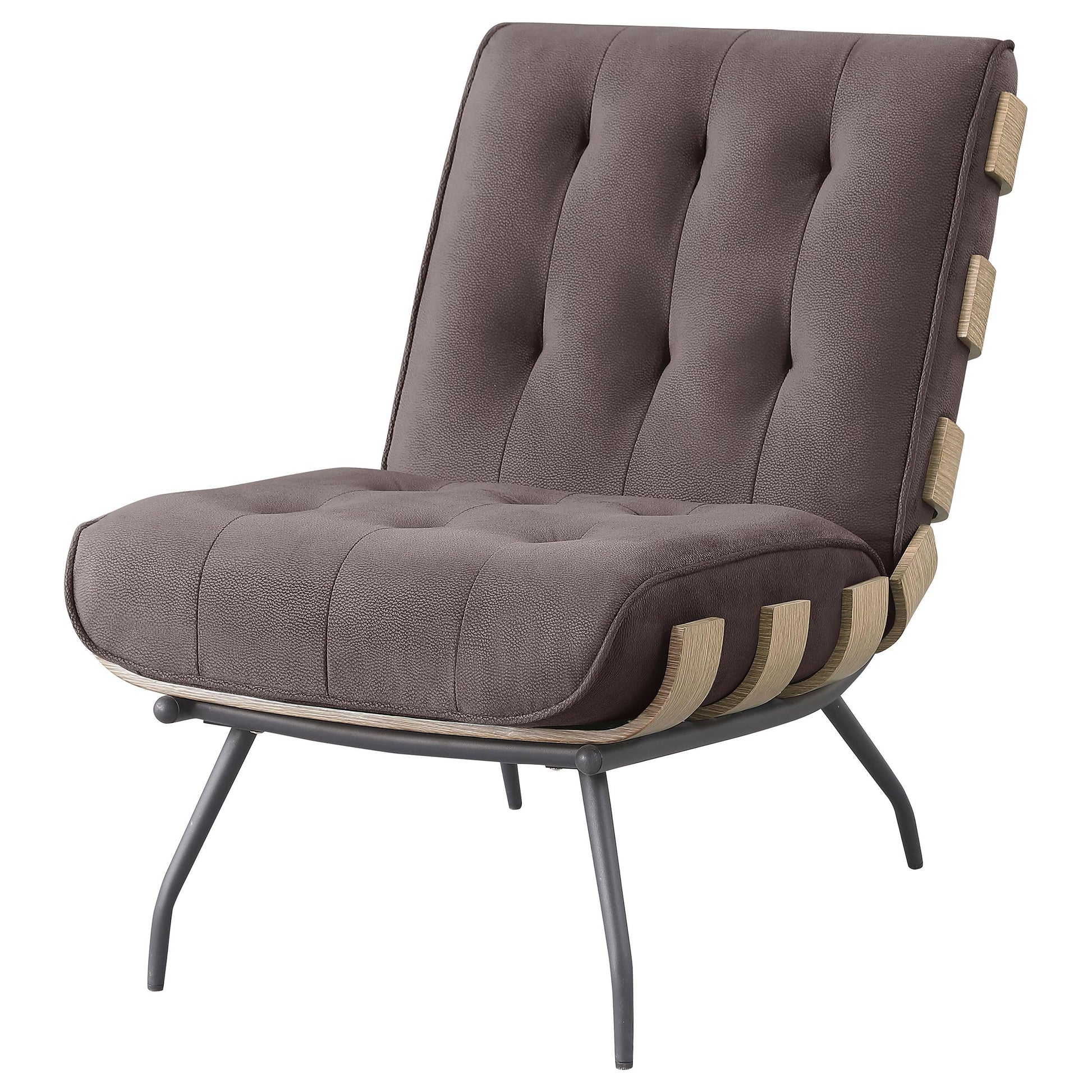 Coaster Furniture Aloma 907503 Upholstered Tufted Armless Accent Chair - Brown IMAGE 4
