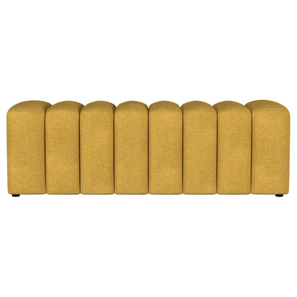  Coaster Furniture Summer 910292 Fabric Upholstered Tufted Accent Bench - Mustard Yellow IMAGE 2