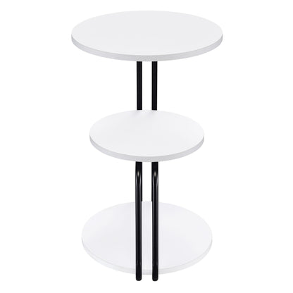 Coaster Furniture Hilly 930071 3-tier Round Accent Side Table - White and Black IMAGE 9