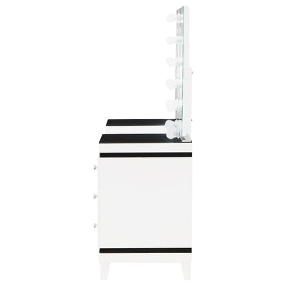 Coaster Furniture Talei 930244 6-Drawer Vanity Set with Lighting - Black and White IMAGE 6