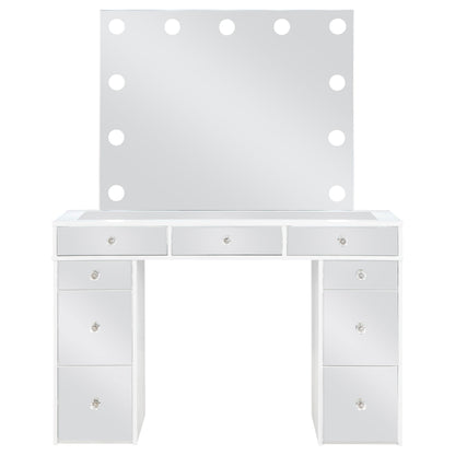 Coaster Furniture Regina 930245 Makeup Vanity Table Set with Lighting - White IMAGE 4