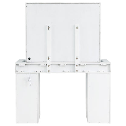 Coaster Furniture Regina 930245 Makeup Vanity Table Set with Lighting - White IMAGE 8
