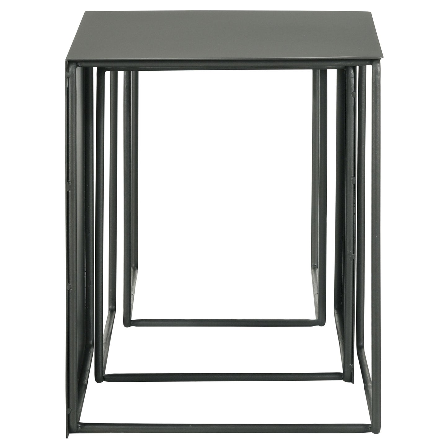 Coaster Furniture Imez 930250 3-piece Rectangular Metal Nesting Table Set - Grey IMAGE 4