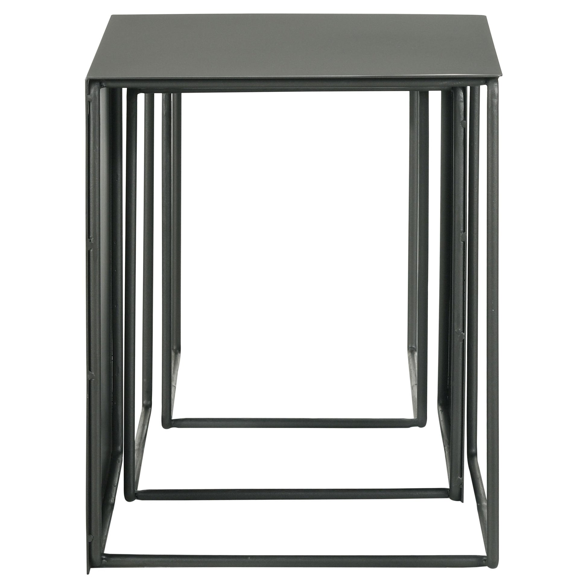 Coaster Furniture Imez 930250 3-piece Rectangular Metal Nesting Table Set - Grey IMAGE 4