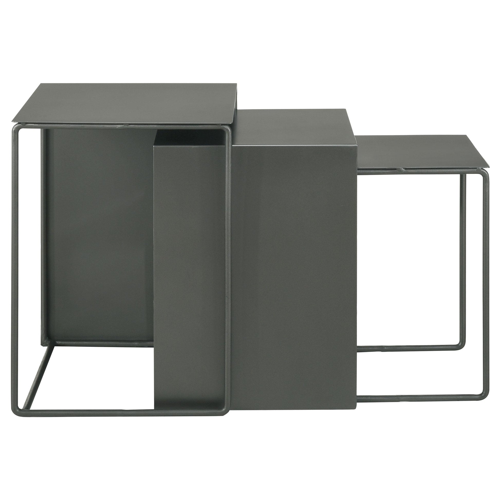 Coaster Furniture Imez 930250 3-piece Rectangular Metal Nesting Table Set - Grey IMAGE 5