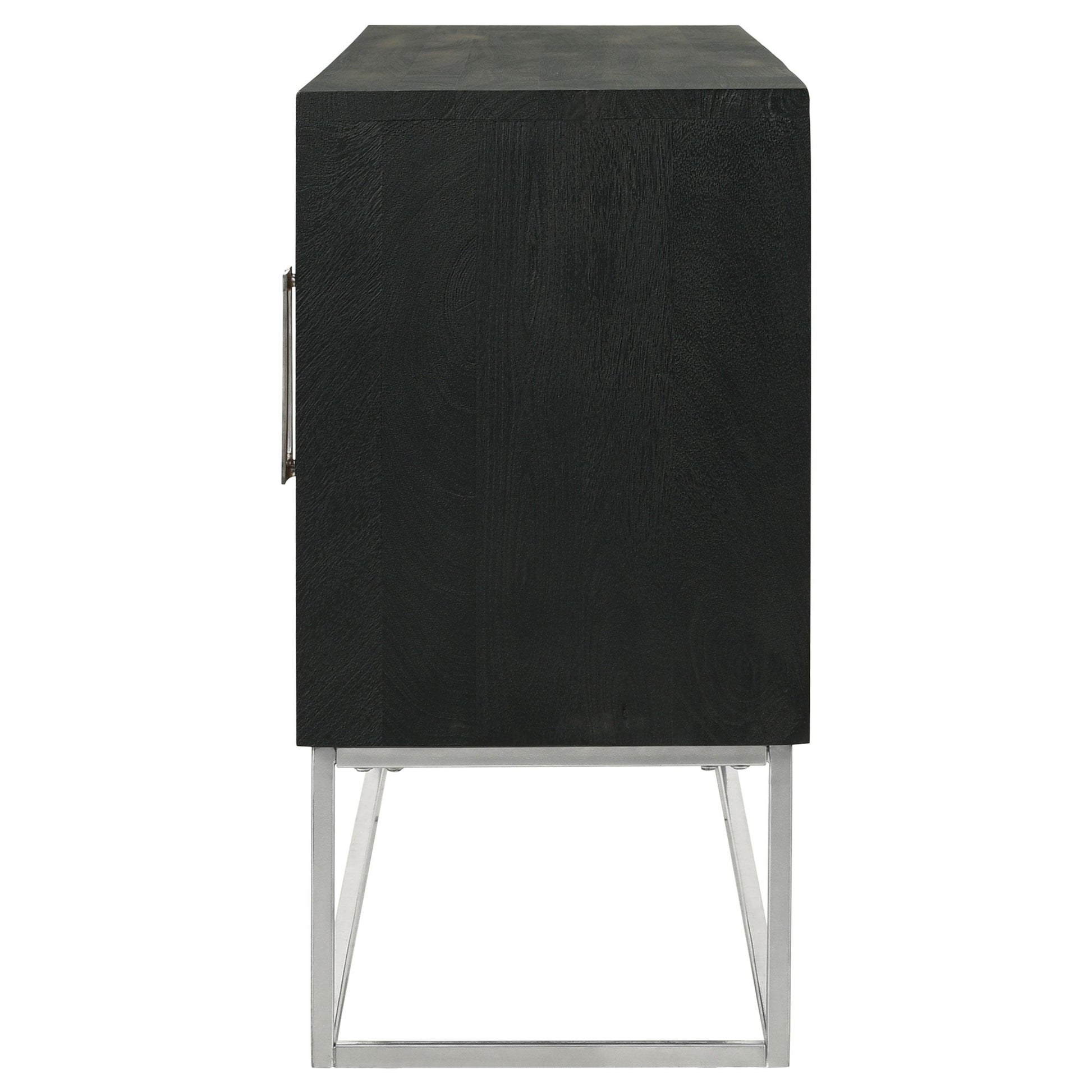 Coaster Furniture Borman 950331 4-door Wood Accent Cabinet - Walnut and Black IMAGE 6