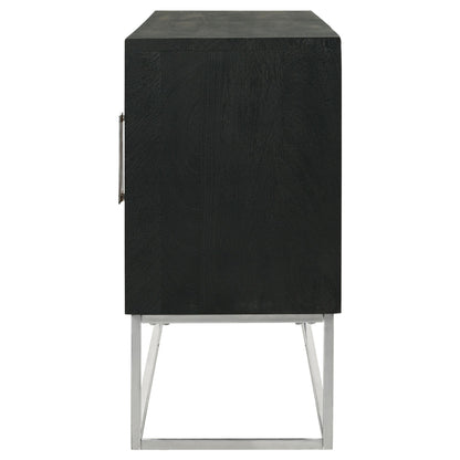 Coaster Furniture Borman 950331 4-door Wood Accent Cabinet - Walnut and Black IMAGE 6