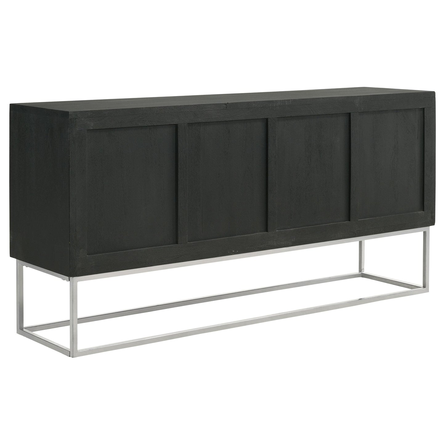 Coaster Furniture Borman 950331 4-door Wood Accent Cabinet - Walnut and Black IMAGE 7