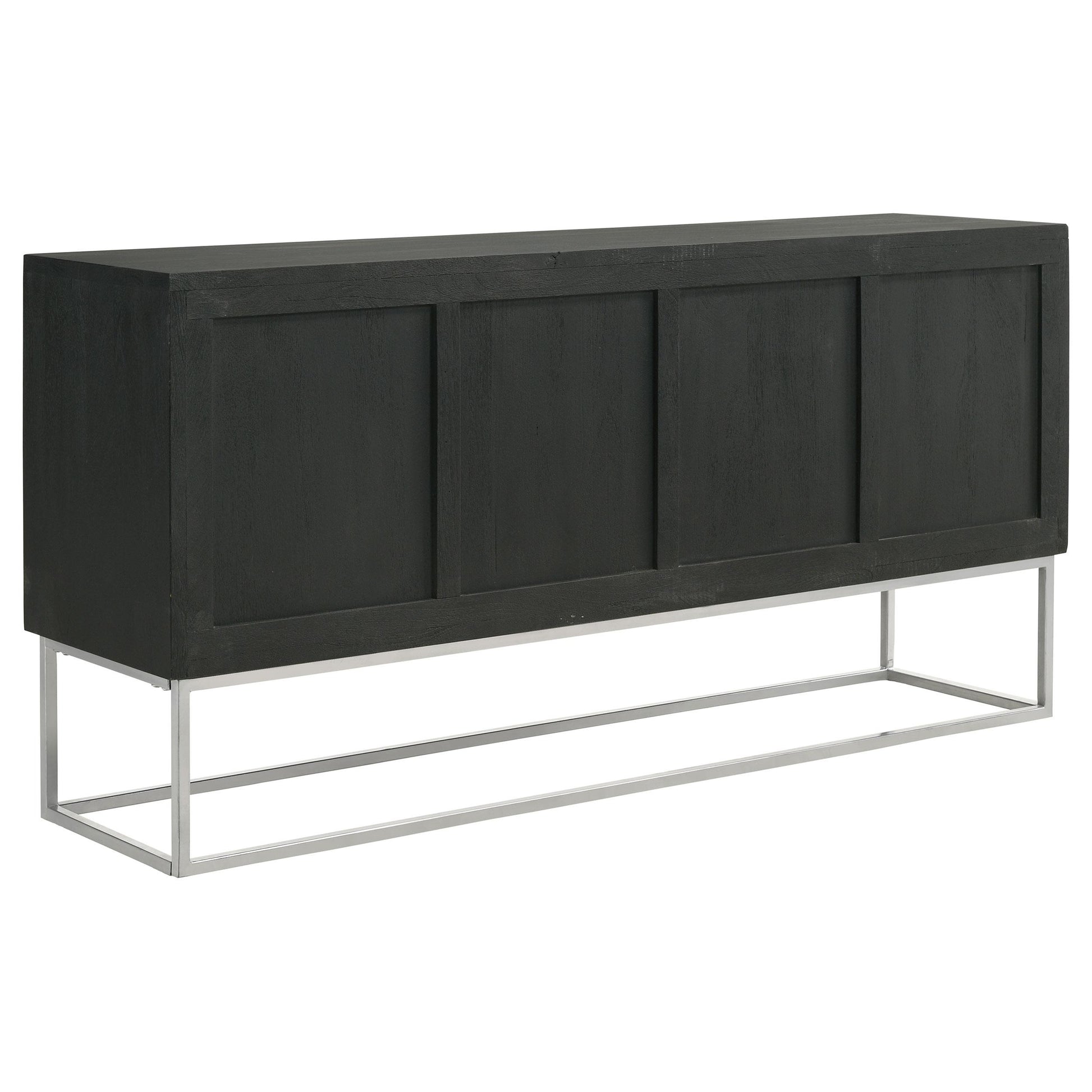 Coaster Furniture Borman 950331 4-door Wood Accent Cabinet - Walnut and Black IMAGE 7