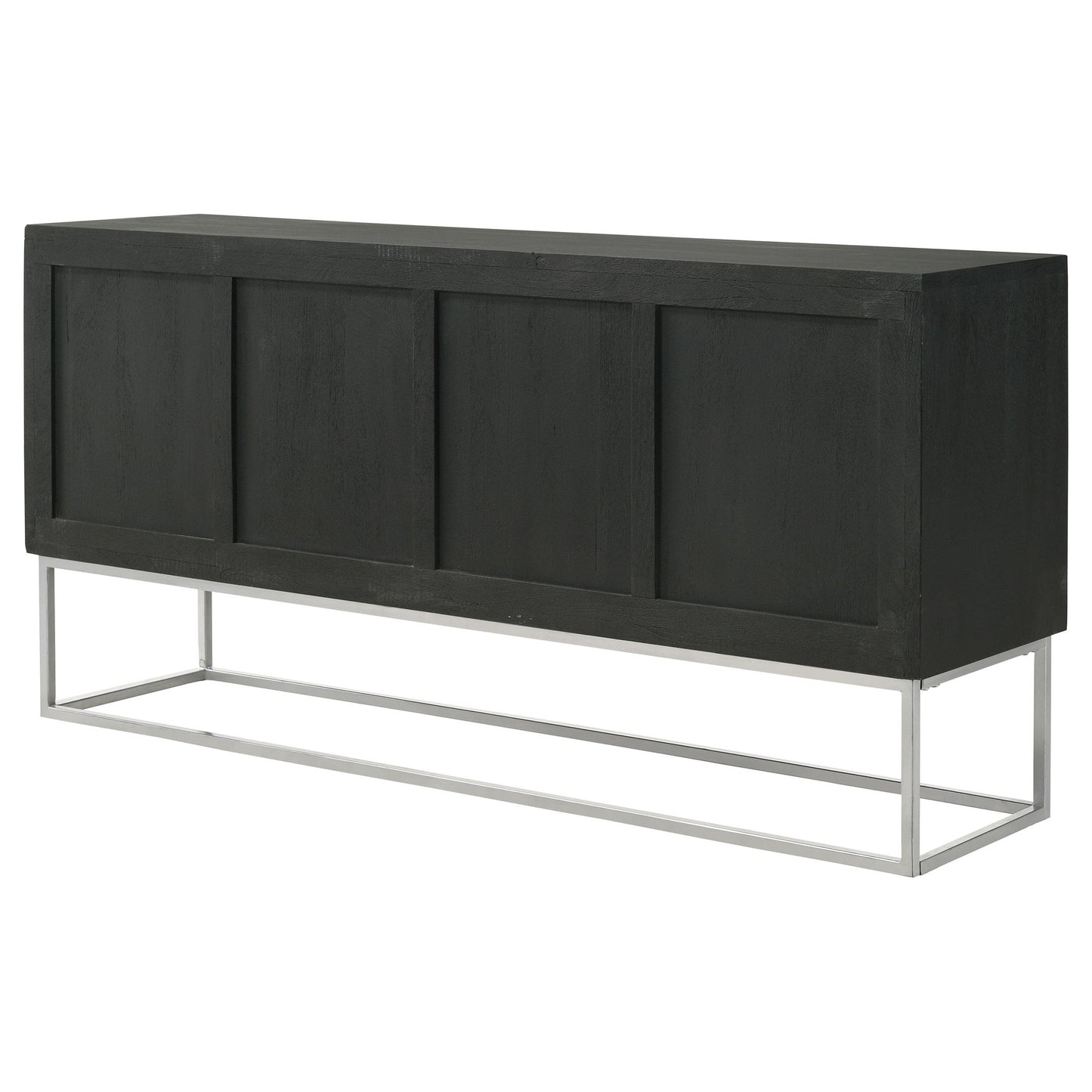 Coaster Furniture Borman 950331 4-door Wood Accent Cabinet - Walnut and Black IMAGE 8