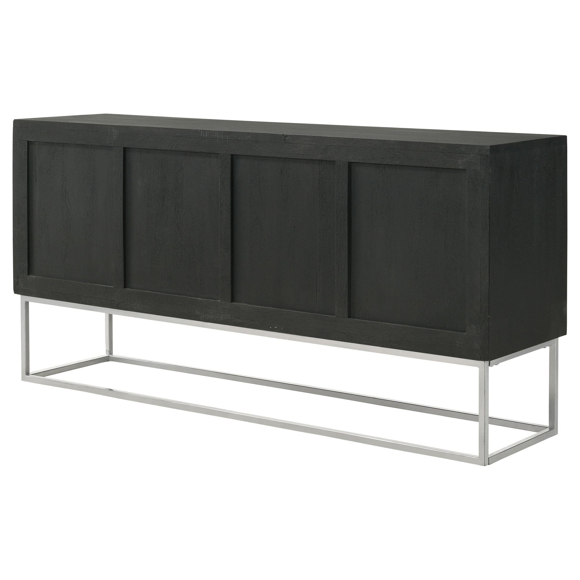Coaster Furniture Borman 950331 4-door Wood Accent Cabinet - Walnut and Black IMAGE 8