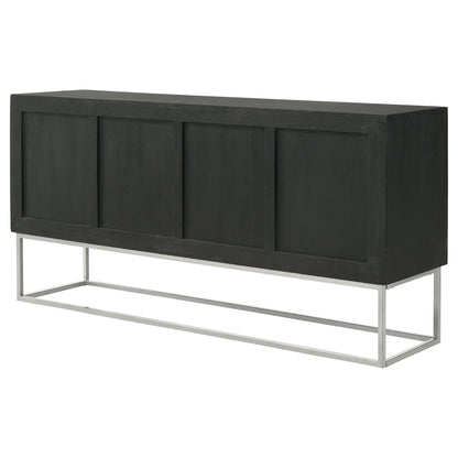 Coaster Furniture Borman 950331 4-door Wood Accent Cabinet - Walnut and Black IMAGE 8