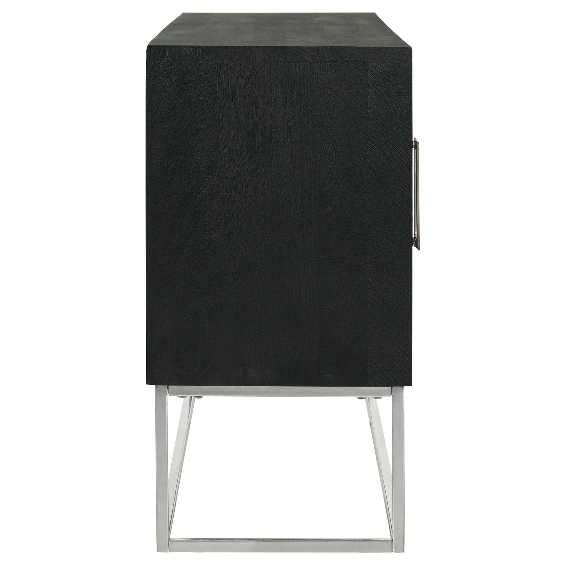 Coaster Furniture Borman 950331 4-door Wood Accent Cabinet - Walnut and Black IMAGE 9
