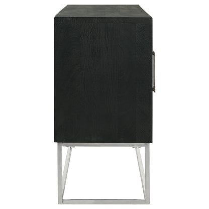 Coaster Furniture Borman 950331 4-door Wood Accent Cabinet - Walnut and Black IMAGE 9
