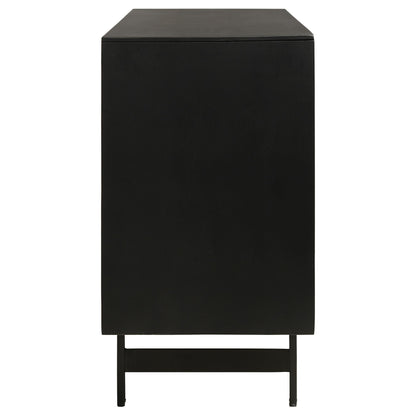 Coaster Furniture Aminah 950383 3-door Wood Accent Cabinet - Natural and Black IMAGE 6