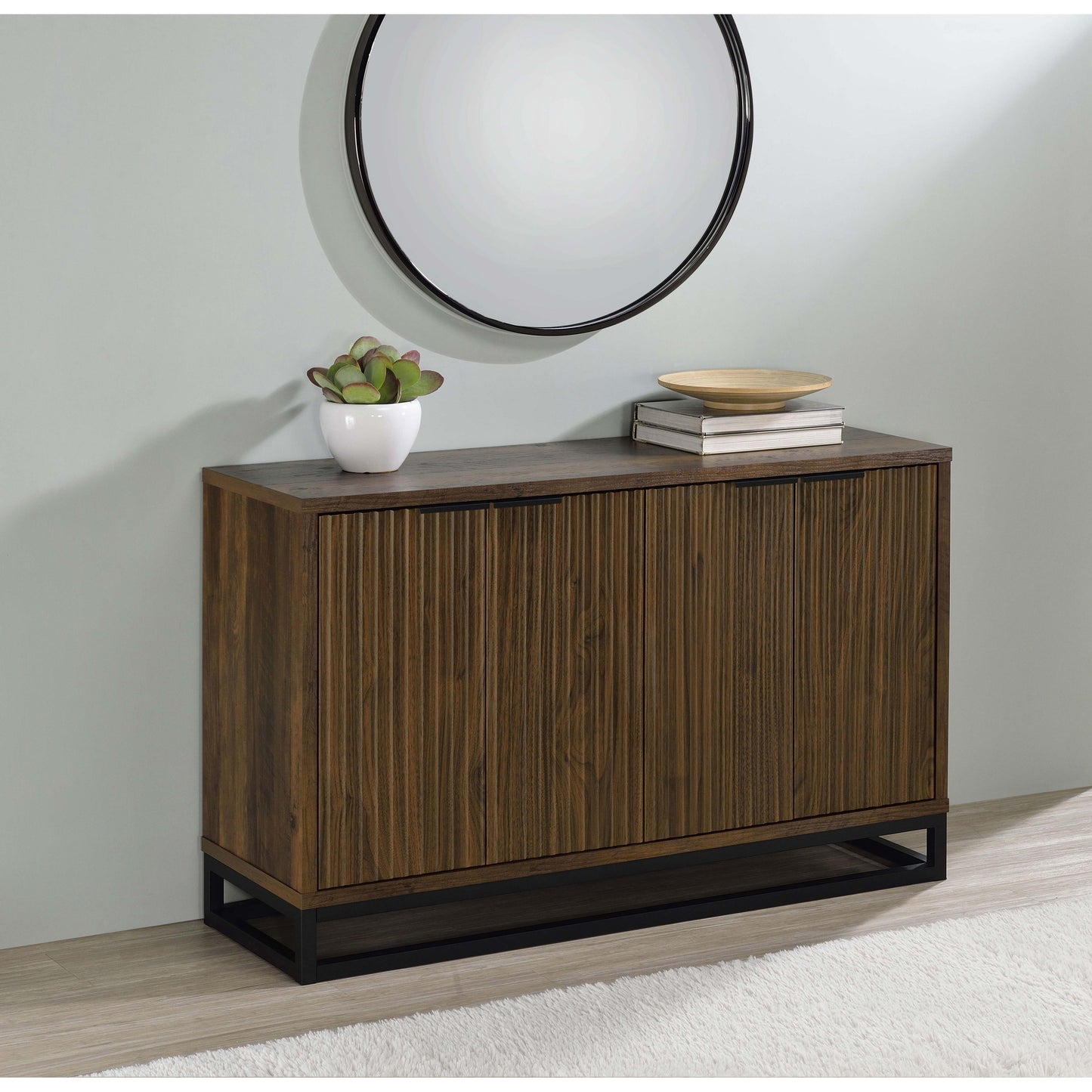 Coaster Furniture Ryatt 950393 4-door Engineered Wood Accent Cabinet - Dark Pine IMAGE 2