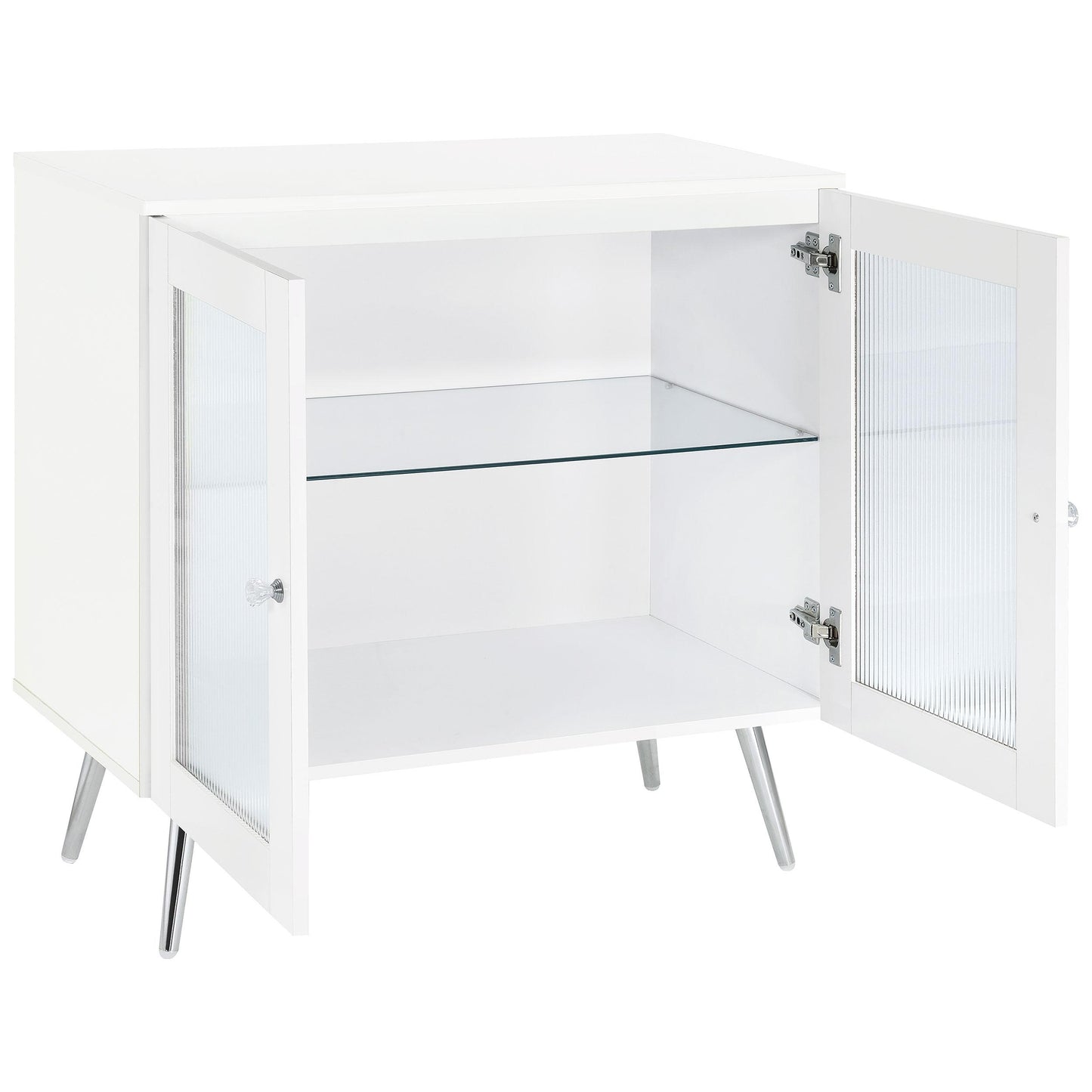 Coaster Furniture Nieta 950396 2-door Engineered Wood Accent Cabinet - White High Gloss IMAGE 3