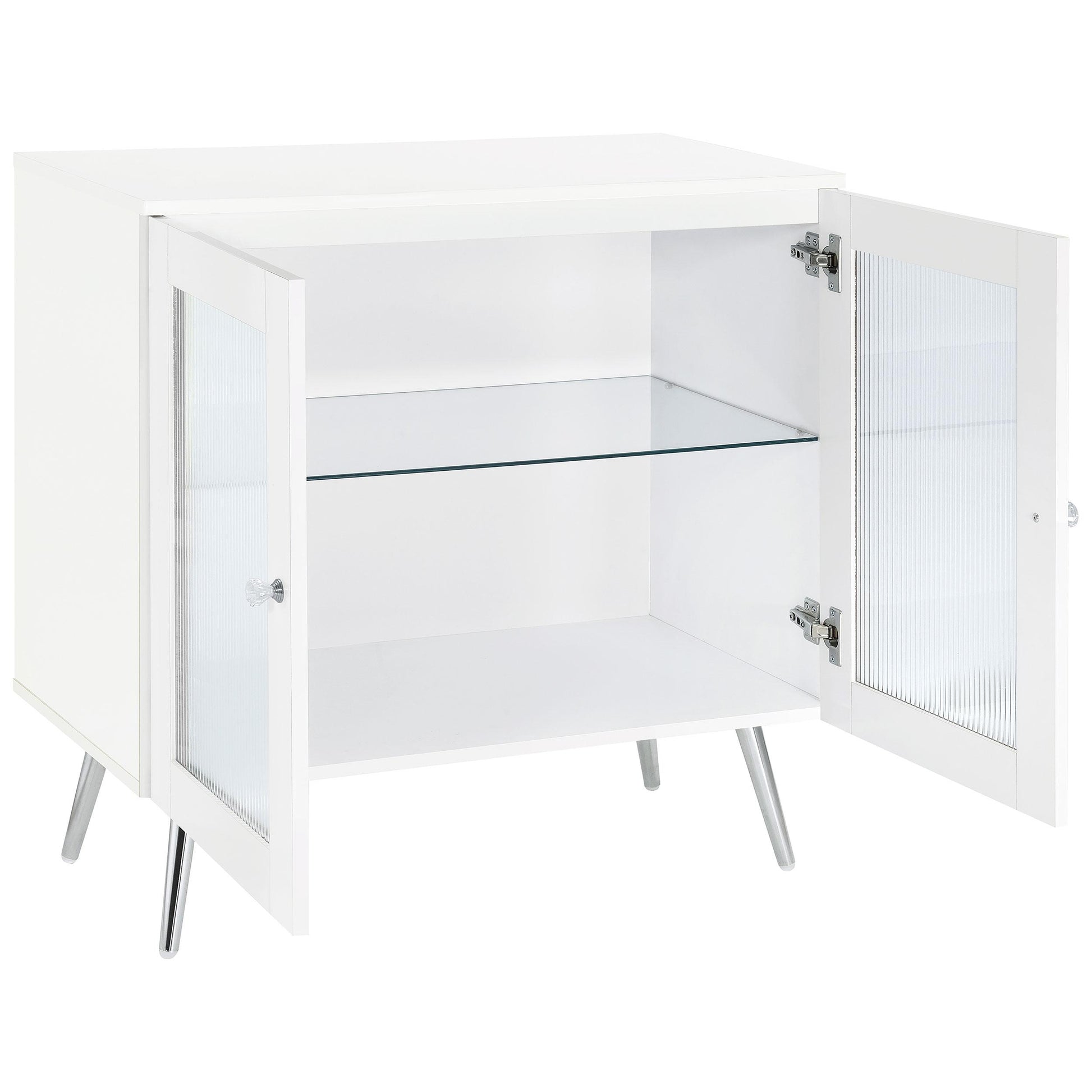 Coaster Furniture Nieta 950396 2-door Engineered Wood Accent Cabinet - White High Gloss IMAGE 3